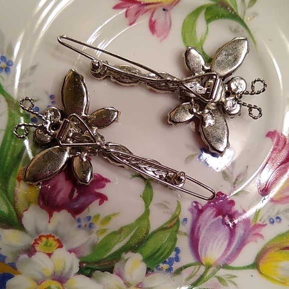 💕 🥰 rhinestone dragonfly hair clips - Picture 4 of 7